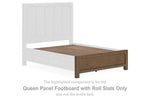 Pie de cama Queen Cabalynn con paneles y listones enrollables