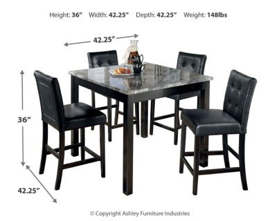 Mesa de comedor y taburetes de bar Maysville (juego de 5)