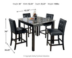 Mesa de comedor y taburetes de bar Maysville (juego de 5)
