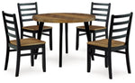 Mesa de comedor y 4 sillas Blondon (juego de 5)