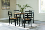 Mesa de comedor y 4 sillas Blondon (juego de 5)