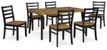 Mesa de comedor y 6 sillas Blondon (juego de 7)