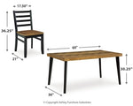 Mesa de comedor y 6 sillas Blondon (juego de 7)