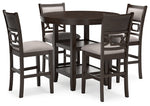 Mesa de comedor alta Langwest y 4 taburetes (juego de 5)