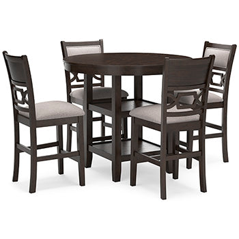Mesa de comedor alta Langwest y 4 taburetes (juego de 5)
