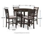 Mesa de comedor alta Langwest y 4 taburetes (juego de 5)