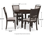 Mesa de comedor Langwest y 4 sillas (juego de 5)