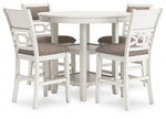 Mesa de comedor de altura de mostrador Erinberg y 4 taburetes (juego de 5)