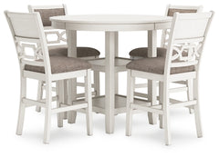 Mesa de comedor de altura de mostrador Erinberg y 4 taburetes (juego de 5)