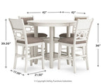 Mesa de comedor de altura de mostrador Erinberg y 4 taburetes (juego de 5)