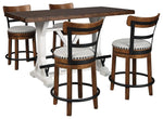 Valebeck Counter Height Dining Table and 4 Barstools