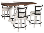 Valebeck Counter Height Dining Table and 4 Barstools