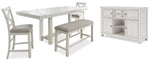 Robbinsdale Counter Height Dining Table, 2 Barstools, Bench and Server