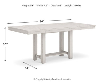 Mesa extensible de comedor Robbinsdale de altura de mostrador