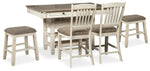 Mesa de comedor de altura de mostrador Bolanburg y 4 taburetes