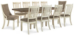 Mesa de comedor Bolanburg y 10 sillas