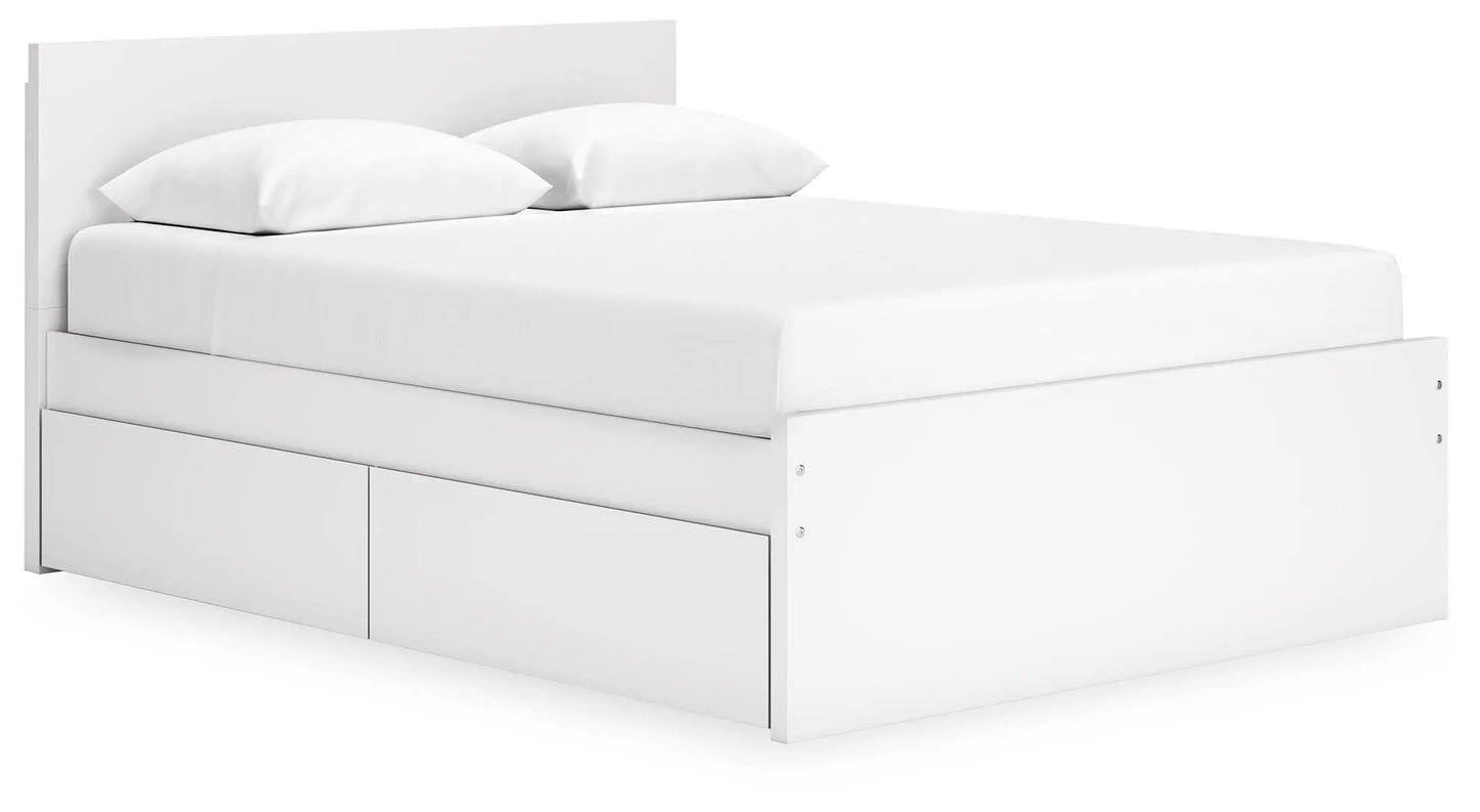 Cama Queen con plataforma y dos laterales de almacenamiento Onita