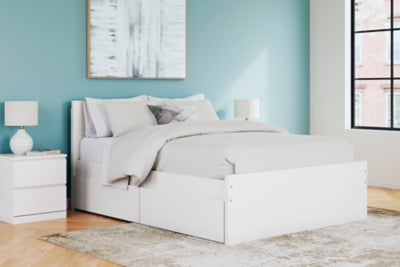 Cama Queen con plataforma y dos laterales de almacenamiento Onita