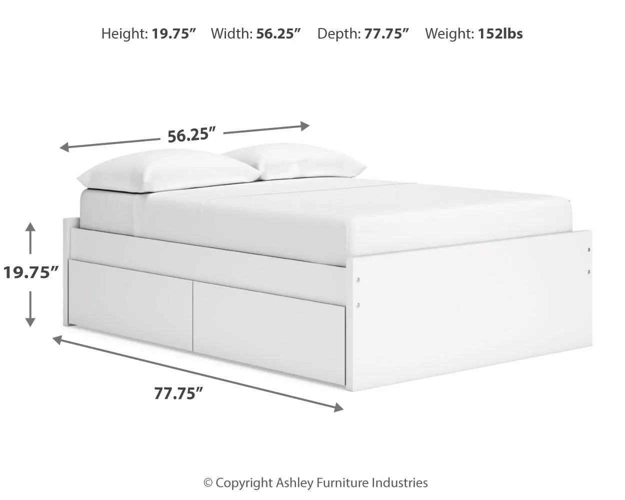 Onita Full Platform Bed with 2 Side Storage