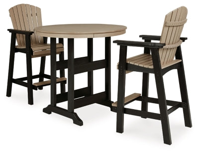 Mesa de comedor de exterior Fairen Trail de altura alta con 2 taburetes