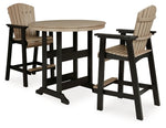 Mesa de comedor de exterior Fairen Trail de altura alta con 2 taburetes