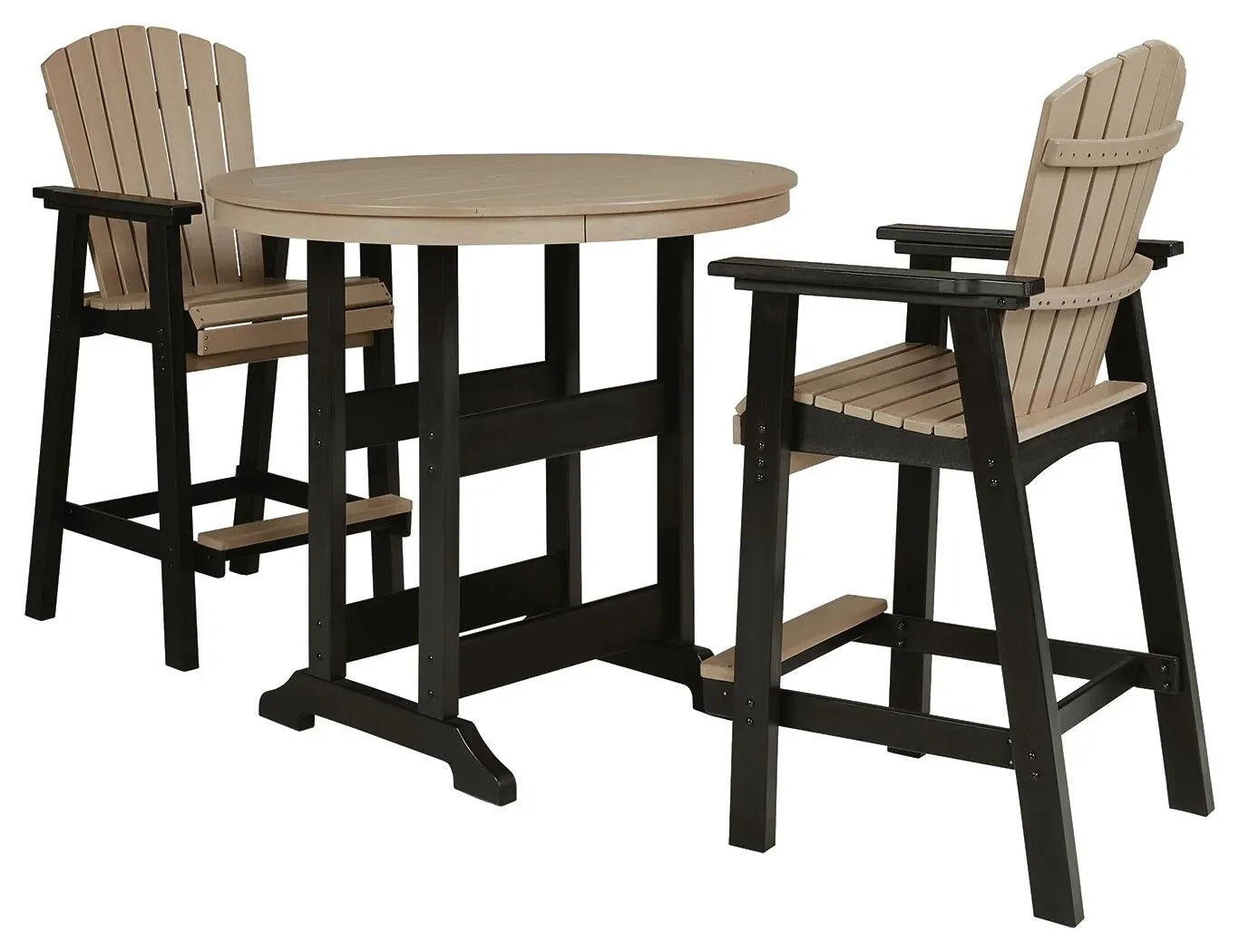 Mesa de comedor de exterior Fairen Trail de altura alta con 2 taburetes