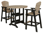 Mesa de comedor de exterior Fairen Trail de altura alta con 2 taburetes