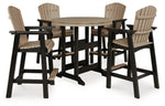 Mesa de comedor de exterior Fairen Trail de altura alta con 2 taburetes