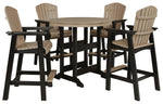 Mesa de comedor de exterior Fairen Trail de altura alta con 2 taburetes