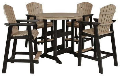 Mesa de comedor de exterior Fairen Trail de altura alta con 2 taburetes