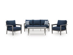 Gali Outdoor Sofa/Chairs/Table Set (Set of 4)