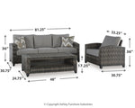 Oasis Court Outdoor Sofa/Chairs/Table Set (Set of 4)