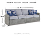 Naples Beach Outdoor Right and Left-arm Facing Loveseat with Cushion (Set of 2)