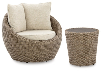 Dos sillones giratorios y mesa auxiliar Danson