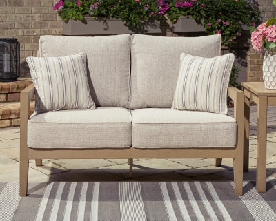 Loveseat de exterior con cojín Hallow Creek