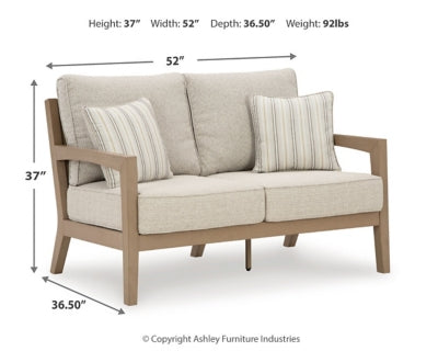 Loveseat de exterior con cojín Hallow Creek
