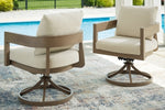 Silla de comedor giratoria para exterior Serene Bay con cojín (juego de 2)