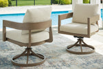 Silla de comedor giratoria para exterior Serene Bay con cojín (juego de 2)