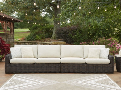 Kimora - Loveseat para exteriores con brazos derecho e izquierdo, con cojín (juego de 2)