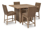 Walton Bridge Outdoor Bar Table and 4 Barstools