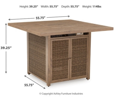 Walton Bridge Outdoor Bar Table with Fire Pit