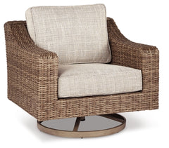 Sillón giratorio de exterior Beachcroft con cojín