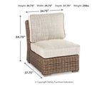 Beachcroft Outdoor Armless Chair with Cushion