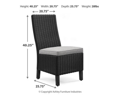Silla auxiliar de exterior Beachcroft con cojín (juego de 2)