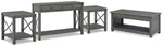 Freedan Lift-top Coffee Table, 2 End Tables and Console