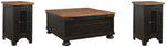 Valebeck Coffee Table and 2 Chairside End Tables
