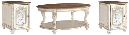 Realyn Coffee Table and 2 End Tables