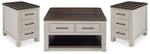 Darborn Lift-top Coffee Table and 2 Chairside End Tables