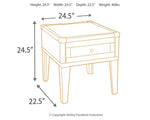 Todoe End Table with USB Ports & Outlets