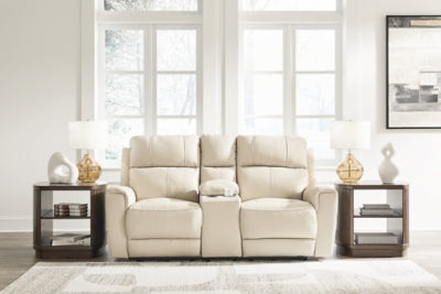 Loveseat reclinable eléctrico Dahlmoore con consola